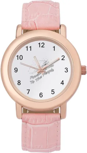 Pink Leather Band Watch graze Fashion Three-Hand Watch Gift for Ladies Ski Powder Snow to The People Wrist Watches for Women 