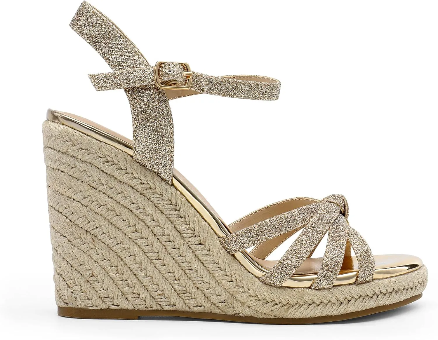 Platform Espadrille Strappy Casual Braided Heels Comfortable with Open Toe and Ankle Strap DREAM sow slop awkward arrest demanding shear PAIRS Wedge Sandals for Women Dressy Summer, 