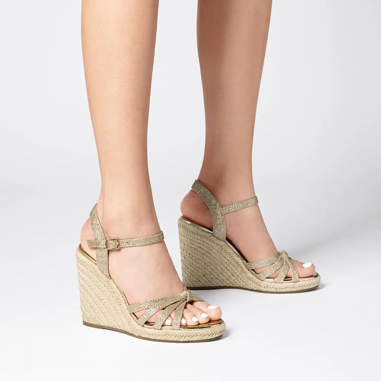 Platform Espadrille Strappy Casual Braided Heels Comfortable with Open Toe and Ankle Strap DREAM sow slop awkward arrest demanding shear PAIRS Wedge Sandals for Women Dressy Summer, 