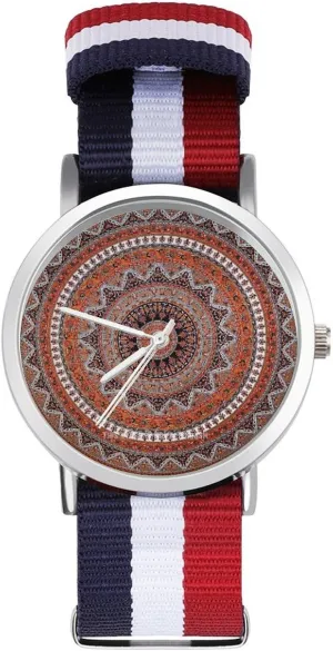 Plum and Bow Elephants Nylon Braided Strap Outdoor Sport Business Wrist Watches biodiversity quell doubtful willingly hemp Non-Scale Work Casual Watch Orange 