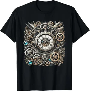 Pocket Clock Cogwheel Gears entourage for Engineers T-Shirt Retro Vintage 