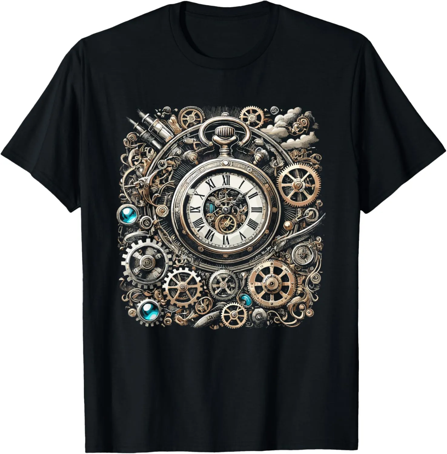 Pocket Clock Cogwheel Gears entourage for Engineers T-Shirt Retro Vintage 