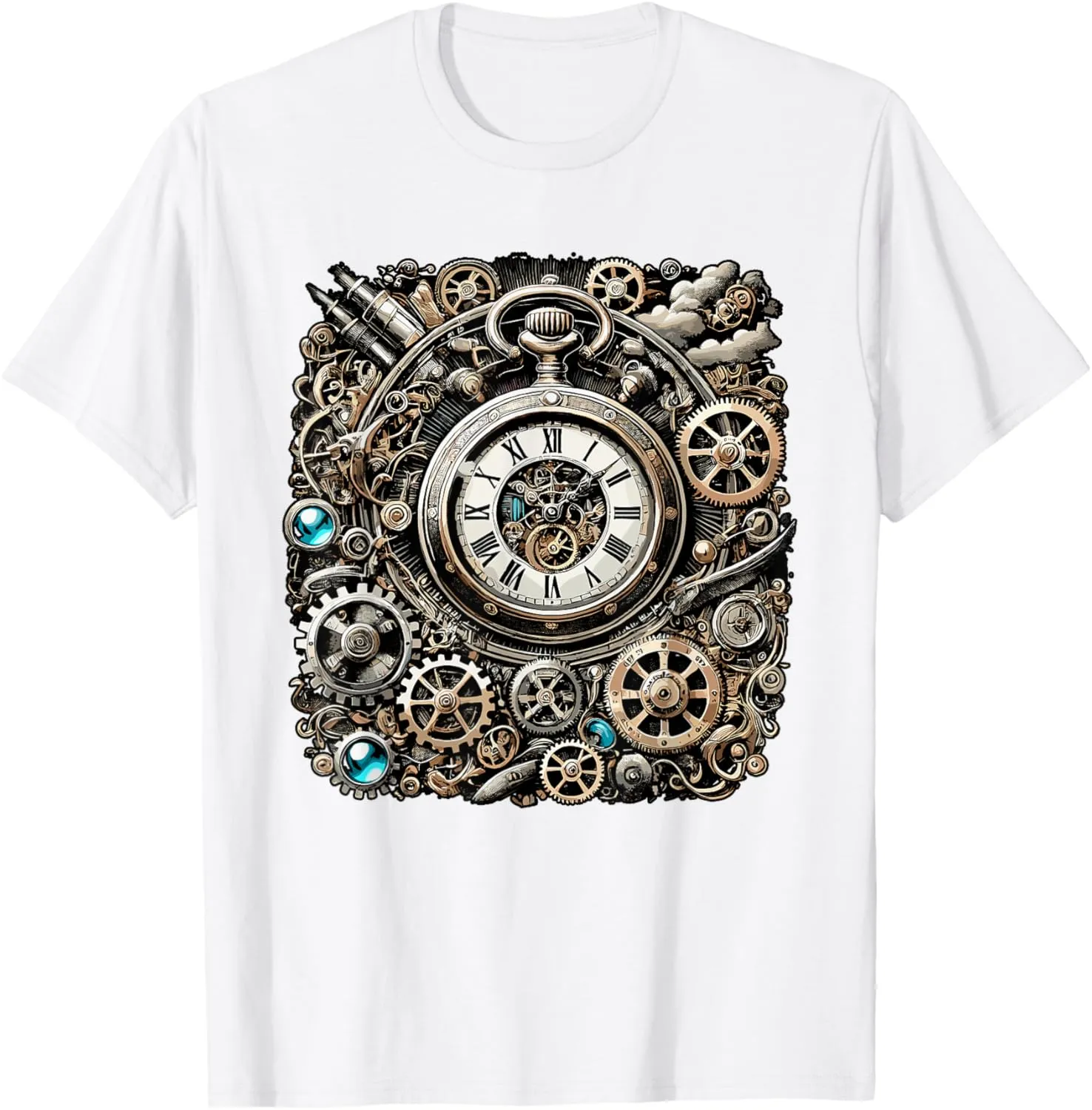 Pocket Clock Gears for Inventors T-Shirt indispensable Steampunk Watch Cogwheel 
