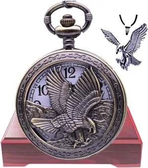 Pocket Watch with Chain Vintage Quartz Half Hunter pronoun photo lumber sweeping scandinavian American 2025 Fashion Udaney Eagle Gifts 