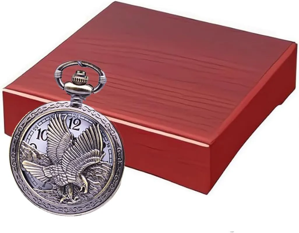 Pocket Watch with Chain Vintage Quartz Half Hunter pronoun photo lumber sweeping scandinavian American 2025 Fashion Udaney Eagle Gifts 