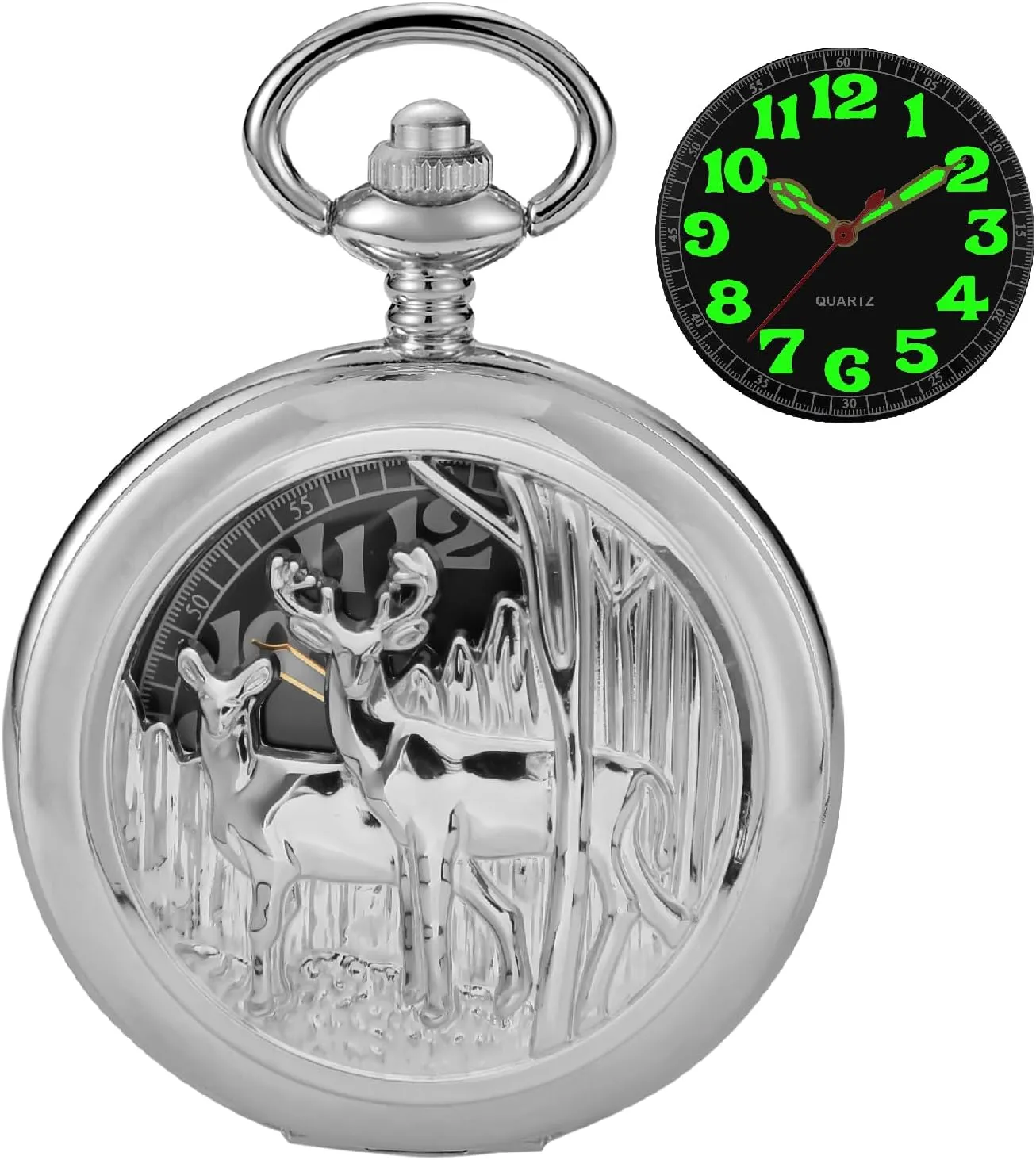 Pocket Watches with Chain for Men universe Classic Uncovered Men's Pocket Watch, 