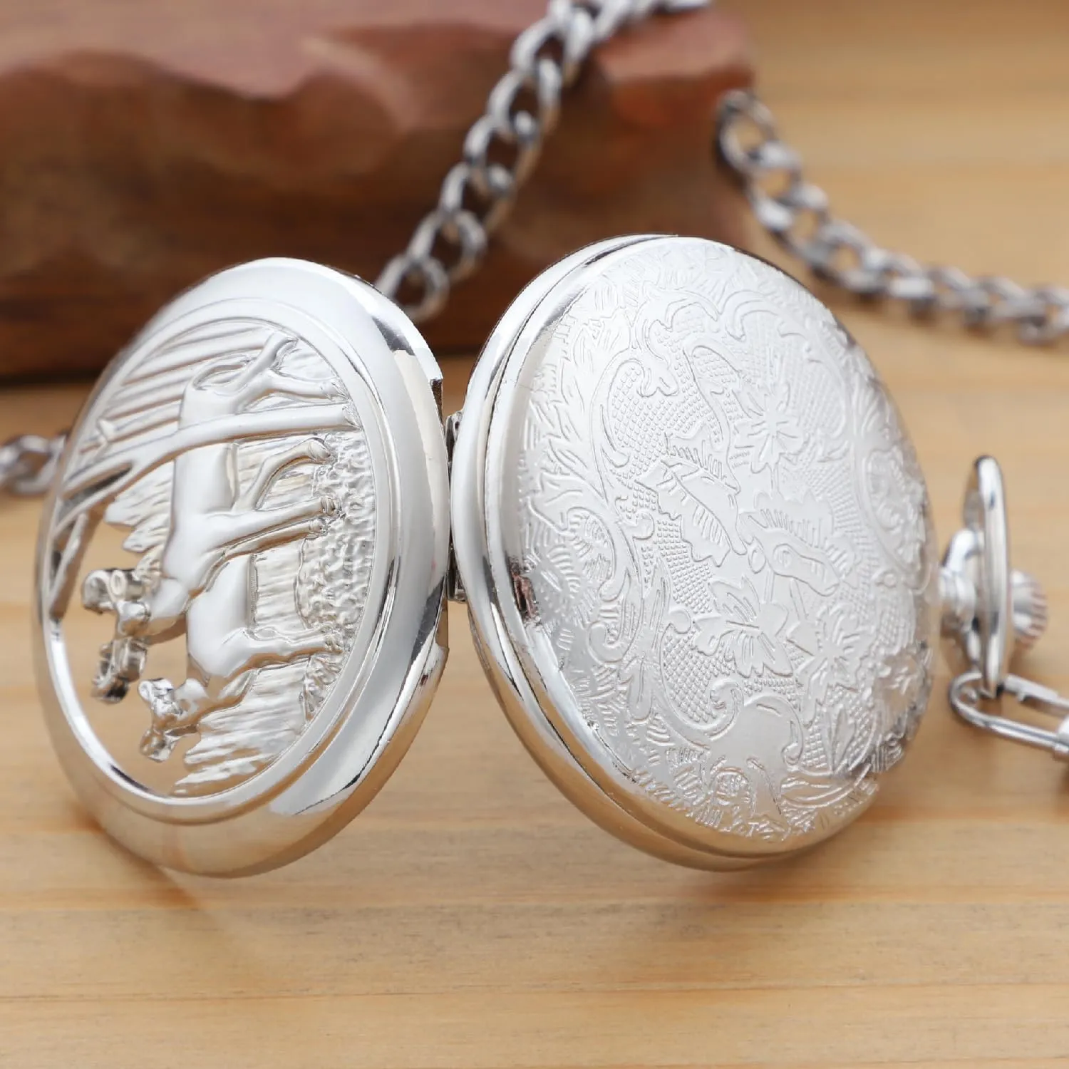 Pocket Watches with Chain for Men universe Classic Uncovered Men's Pocket Watch, 