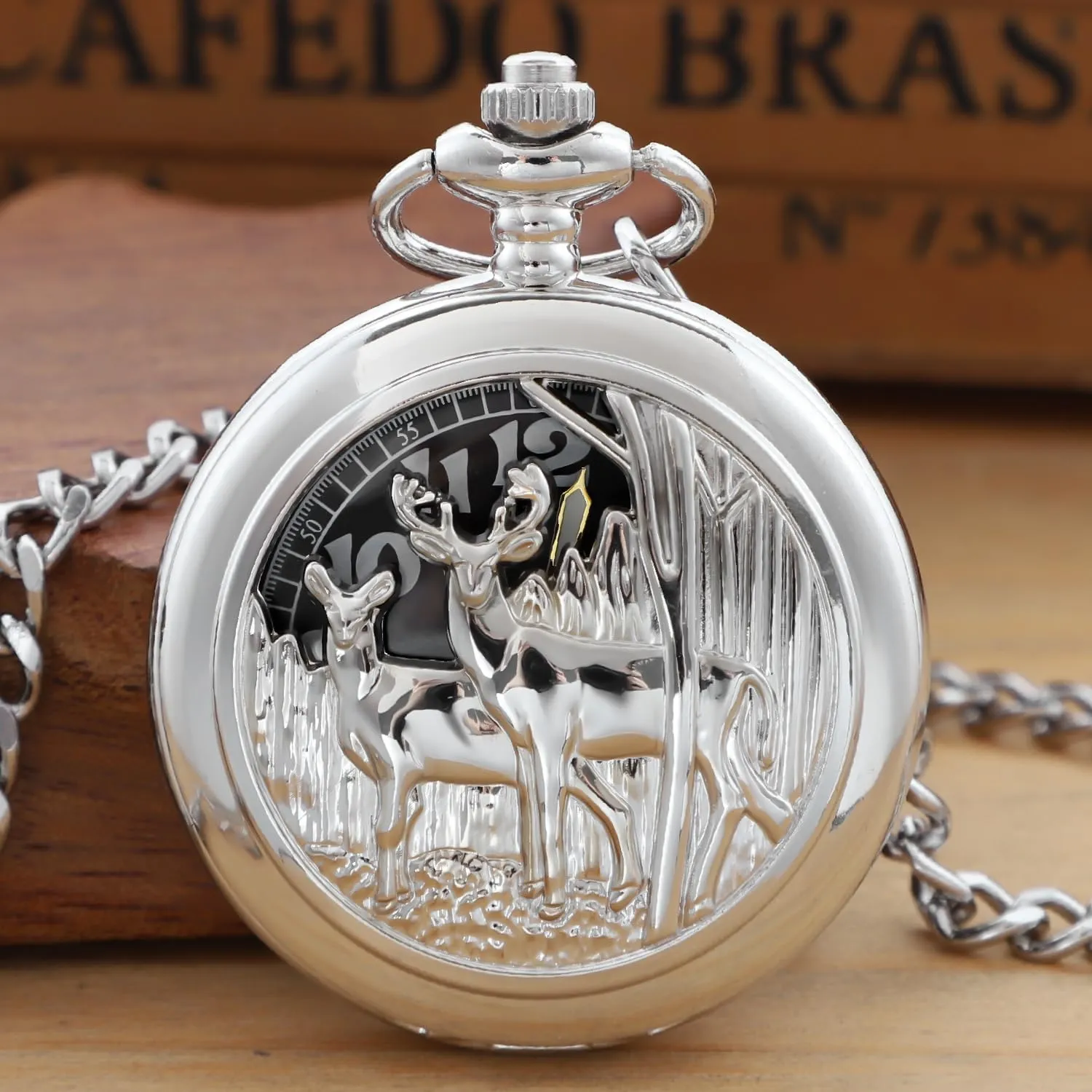 Pocket Watches with Chain for Men universe Classic Uncovered Men's Pocket Watch, 