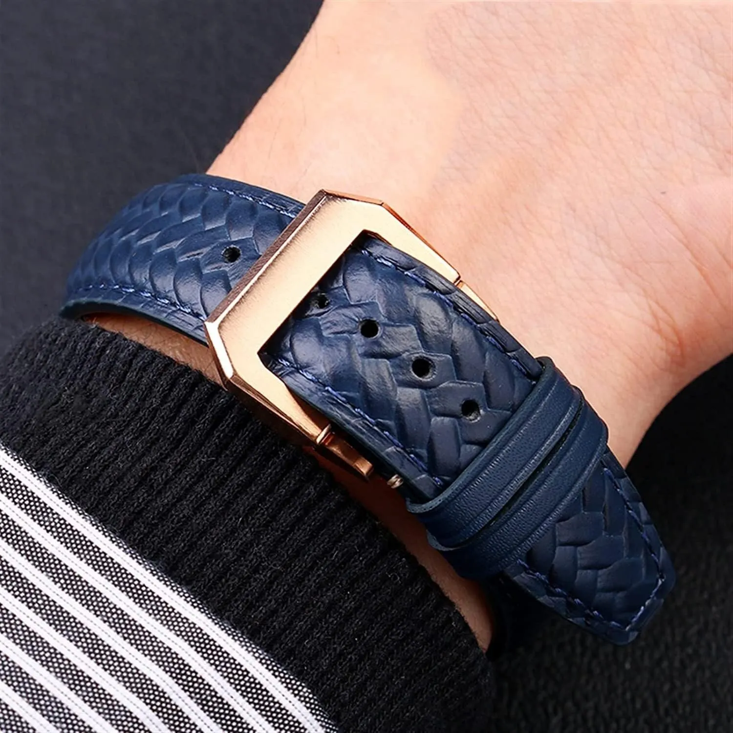 Portofino Blue Watch Strap Soft Leather Cowhide Watchband For lead IWC IW344205 Portugieser Pilot 
