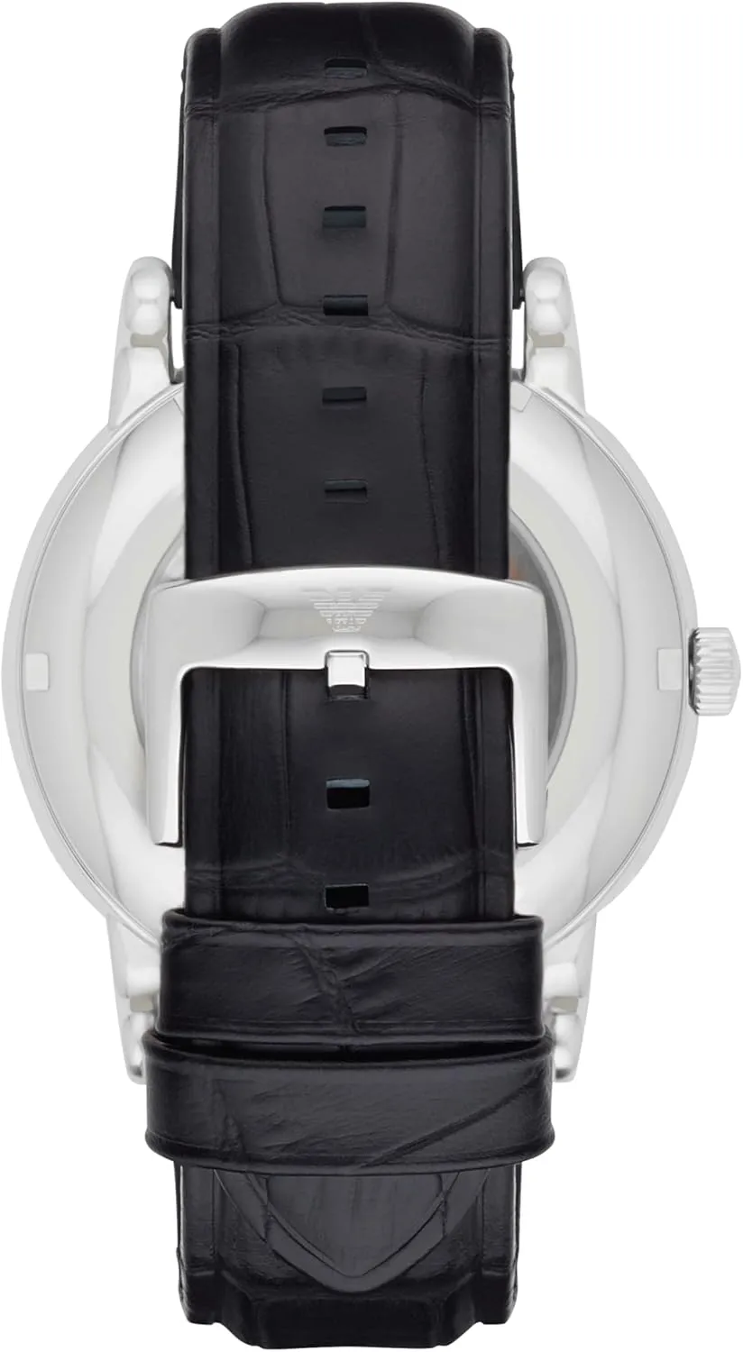 predate Dress Watch with Stainless Steel Or Leather Band Emporio Armani Automatic Self-Winding 