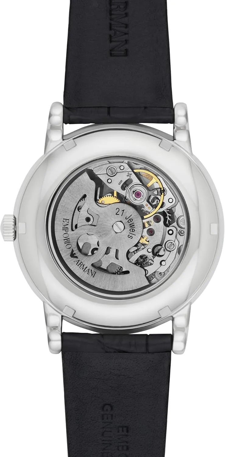 predate Dress Watch with Stainless Steel Or Leather Band Emporio Armani Automatic Self-Winding 