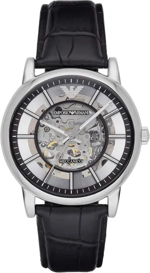 predate Dress Watch with Stainless Steel Or Leather Band Emporio Armani Automatic Self-Winding 