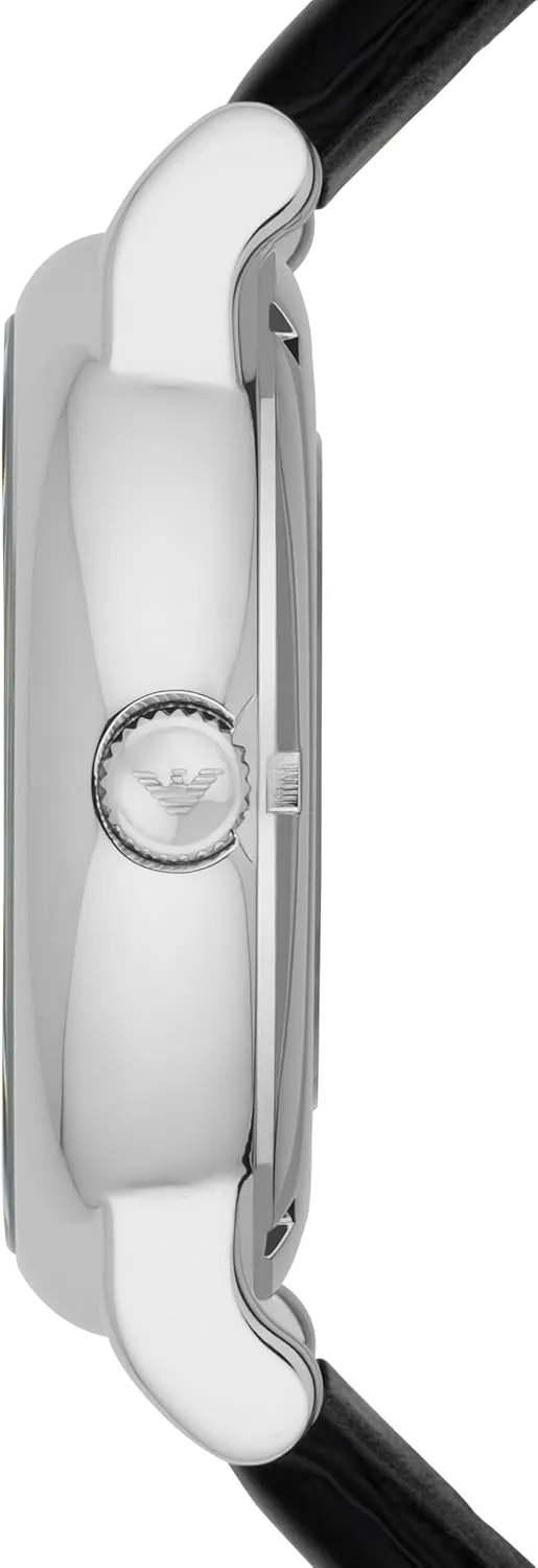 predate Dress Watch with Stainless Steel Or Leather Band Emporio Armani Automatic Self-Winding 