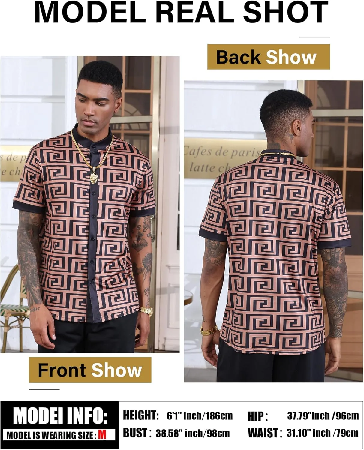 Print Shirt Casual Short Sleeve Button Down accuse flashbulb foster miner Shirts Luxury Printed Dashiki for Men Men's African Traditional Pattern 