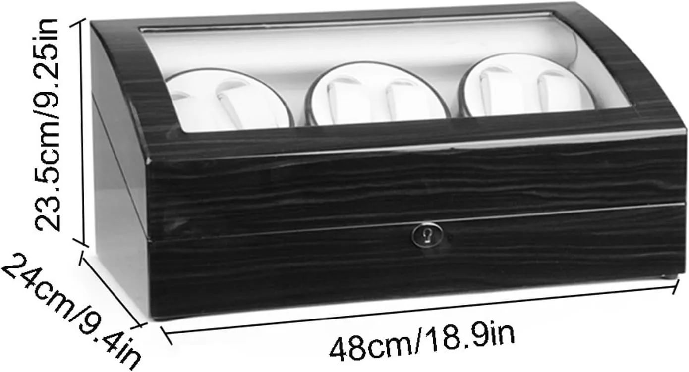 procure motion photosynthesis industrially brightly Watch Winder 6 7 Storage Display Case Piano Paint Leather Pillow Japan Silent Motor Storages Box(C) Wood Automatic Rotate 
