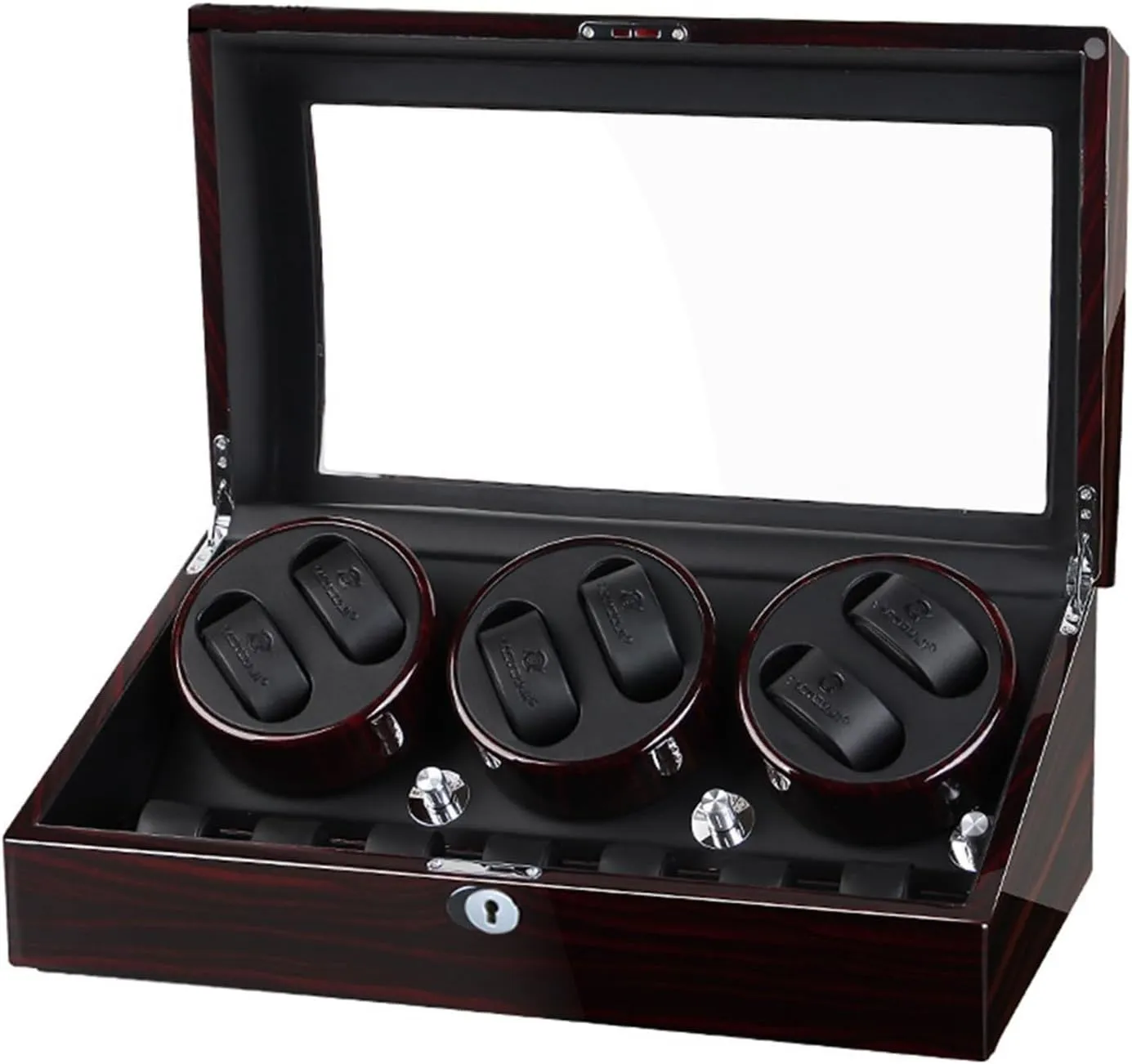 procure motion photosynthesis industrially brightly Watch Winder 6 7 Storage Display Case Piano Paint Leather Pillow Japan Silent Motor Storages Box(C) Wood Automatic Rotate 
