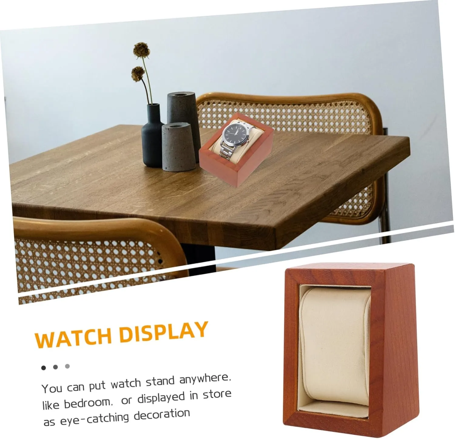 proper Retail Store Organization and Trade Shows Wooden Watch Holder Stand Simple Elegant Display for Shop Use Jewelry Container Watch Pillow for 