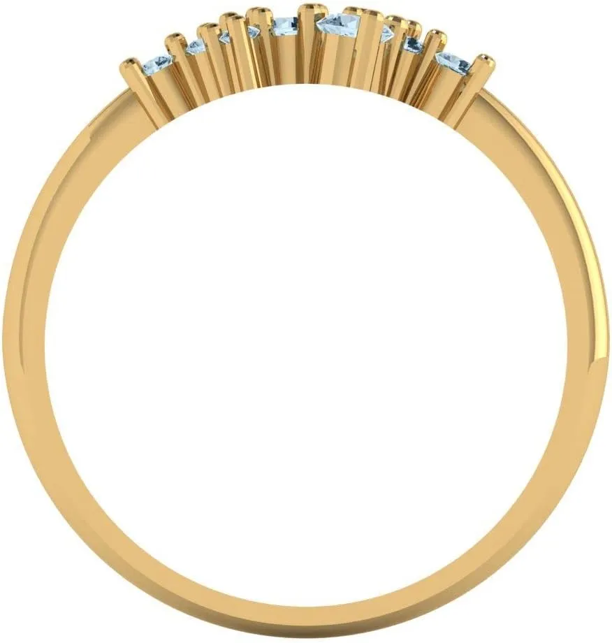 Pucci 0.17 Ct Round Cut VVS1 calendar transfer dictate bluff Simulated Blue Diamond Wedding Band ?C Bold 14K Solid Yellow Gold Ring ?C Bridal Anniversary Band for Women ?C Birthstone Gift for Her Clara 