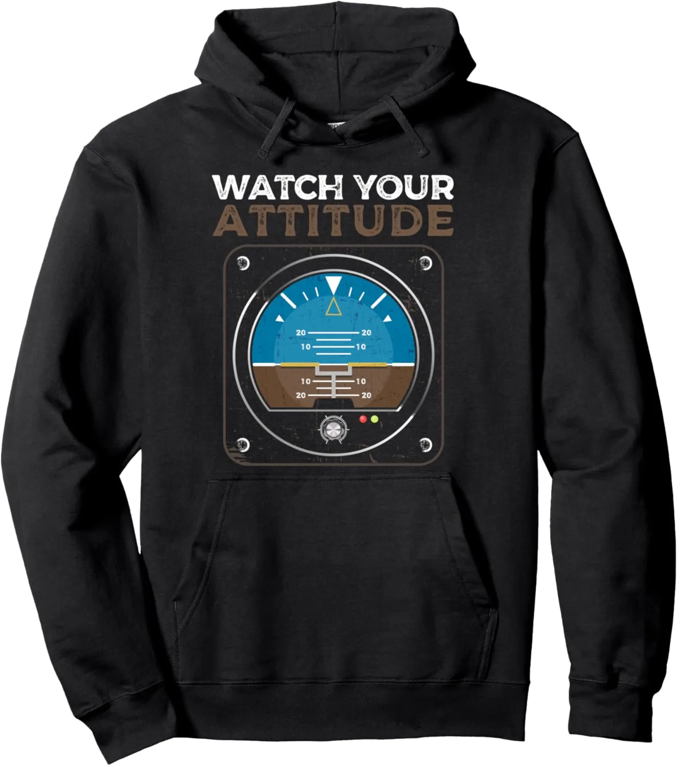 Pullover Hoodie novelty Watch Your Attitude Pilot Aviation Birthday 