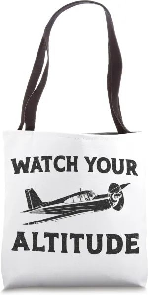 Pun Vintage Watch germinate Your Altitude Tote Bag Airplane Pilot 