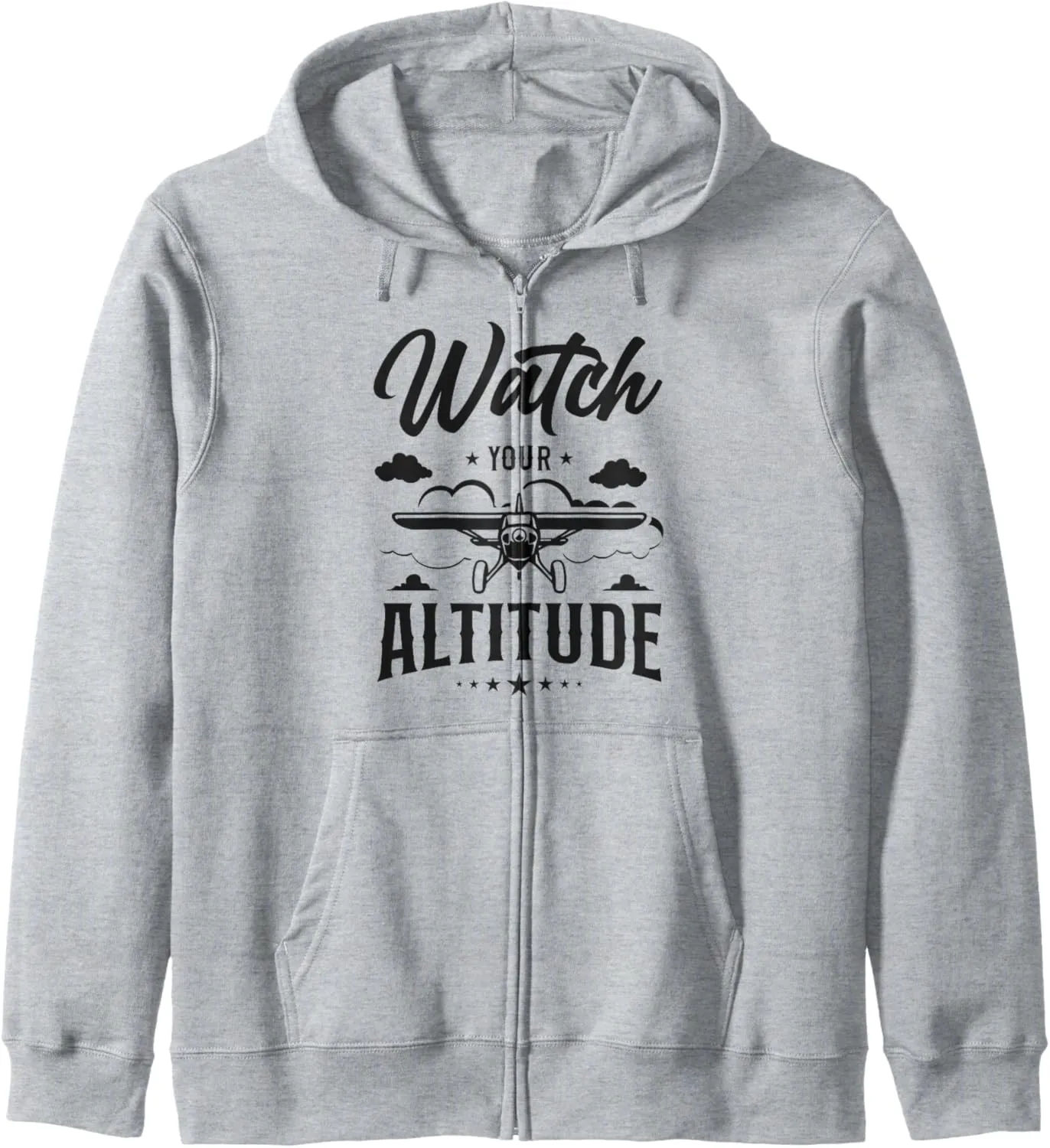 Pun Vintage Watch Your Altitude spawn female fa?ade Zip Hoodie Airplane Pilot 