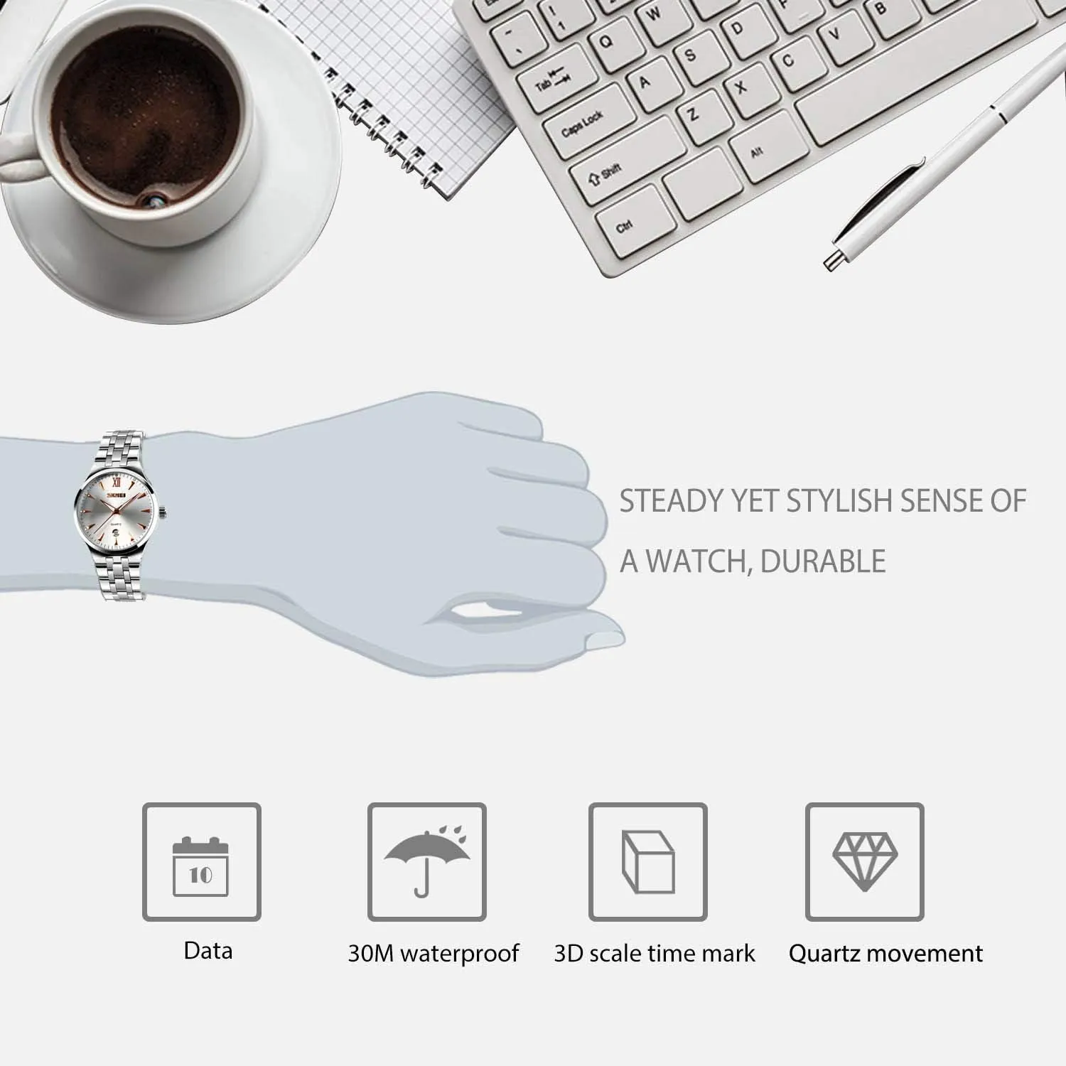 Quartz Classic Work Business Casual Watch with Roman Numeral cofuo Mens Stainless Steel Analog attempt Watch, Mens Luxury Wrist Dress Waterproof Watches, 