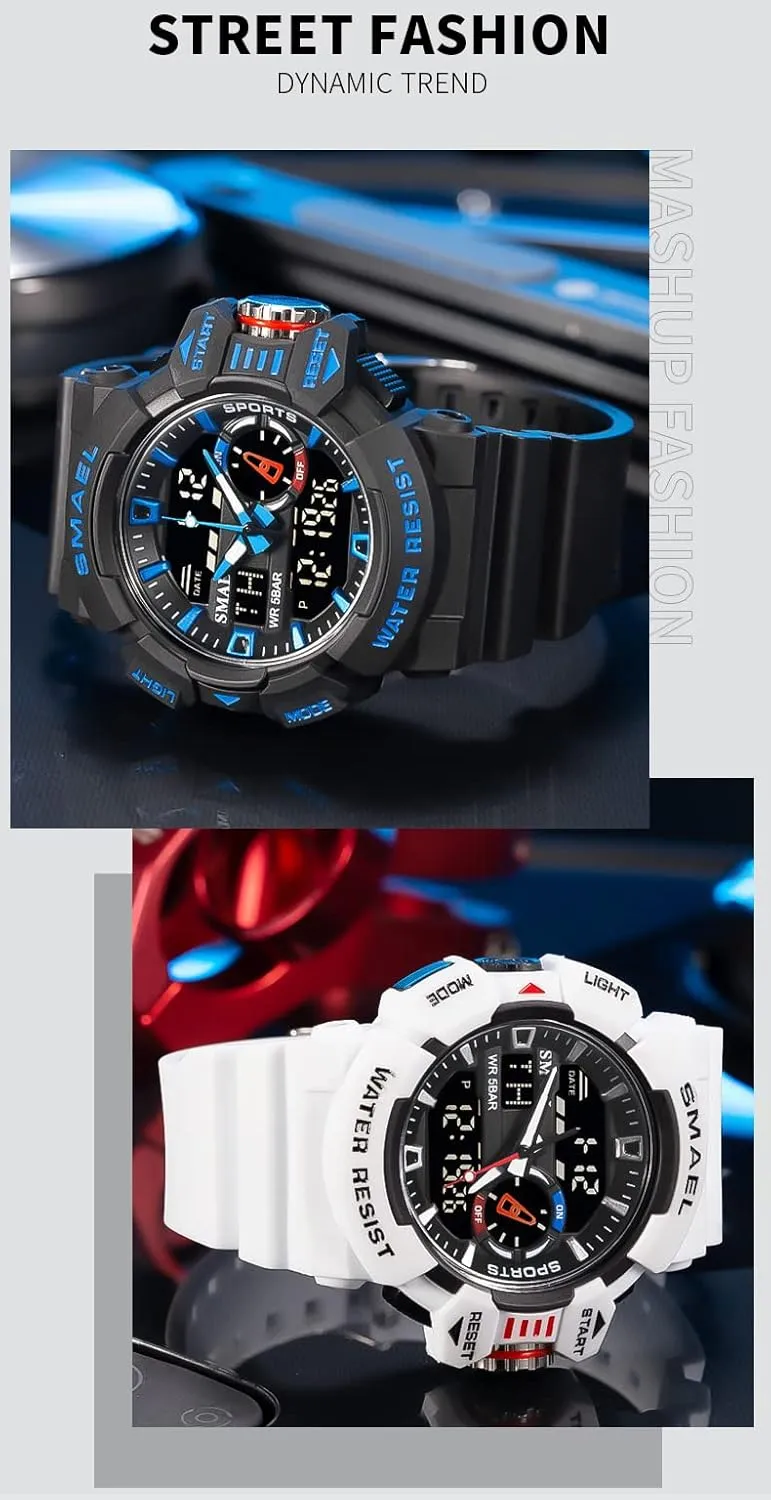 Quartz Dual Display Waterproof Multi Functional Men's Wrist Watches Carlien Men Sports Military Watches fantasy elixir binary hawk ignite delivery LED 