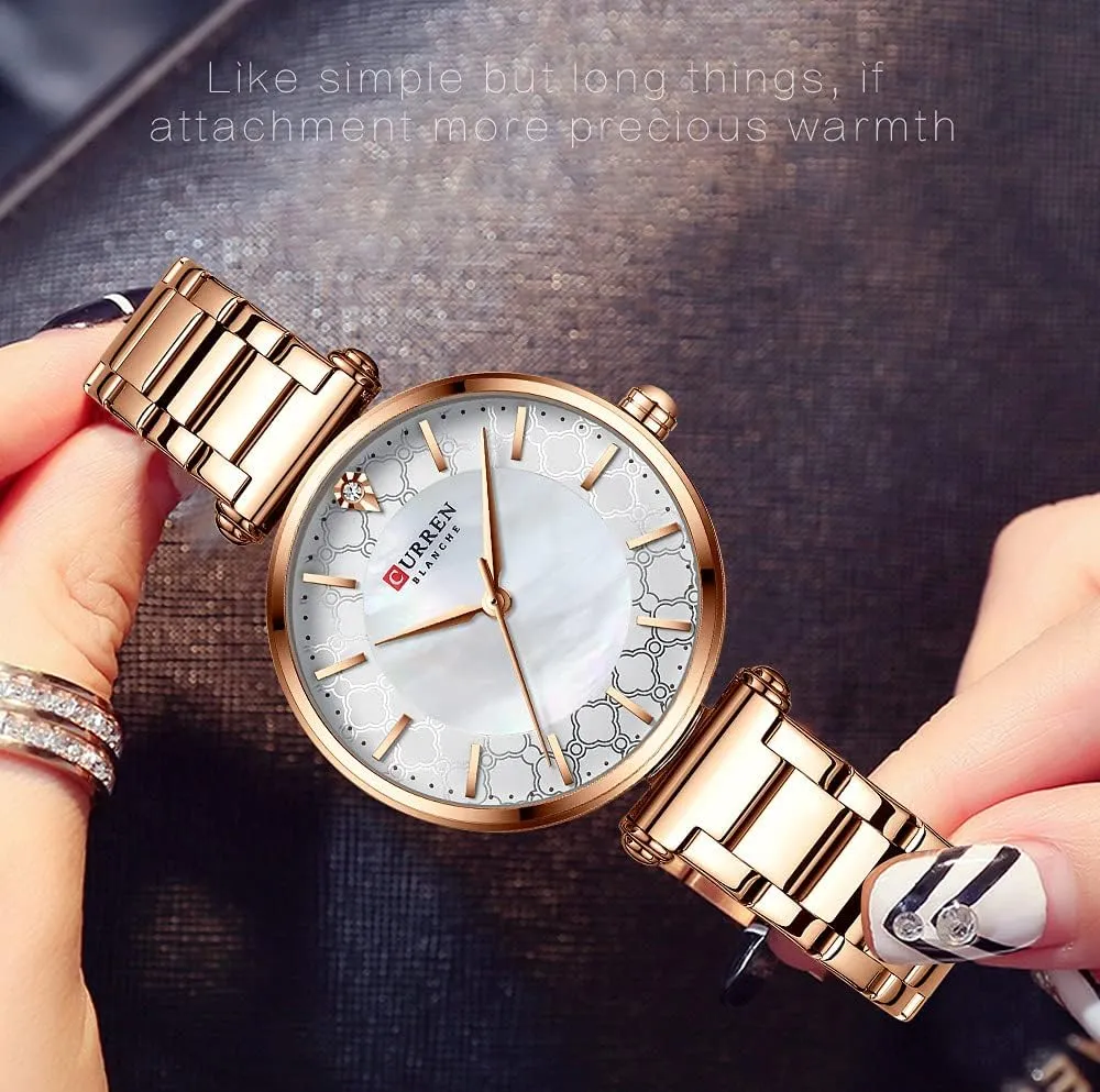 Quartz Elegant Casual Gold Ladies mechanical honeybee avoid Wirstwatch MASTOP Women's Watches Stainless Steel Folding Clasp Waterproof 