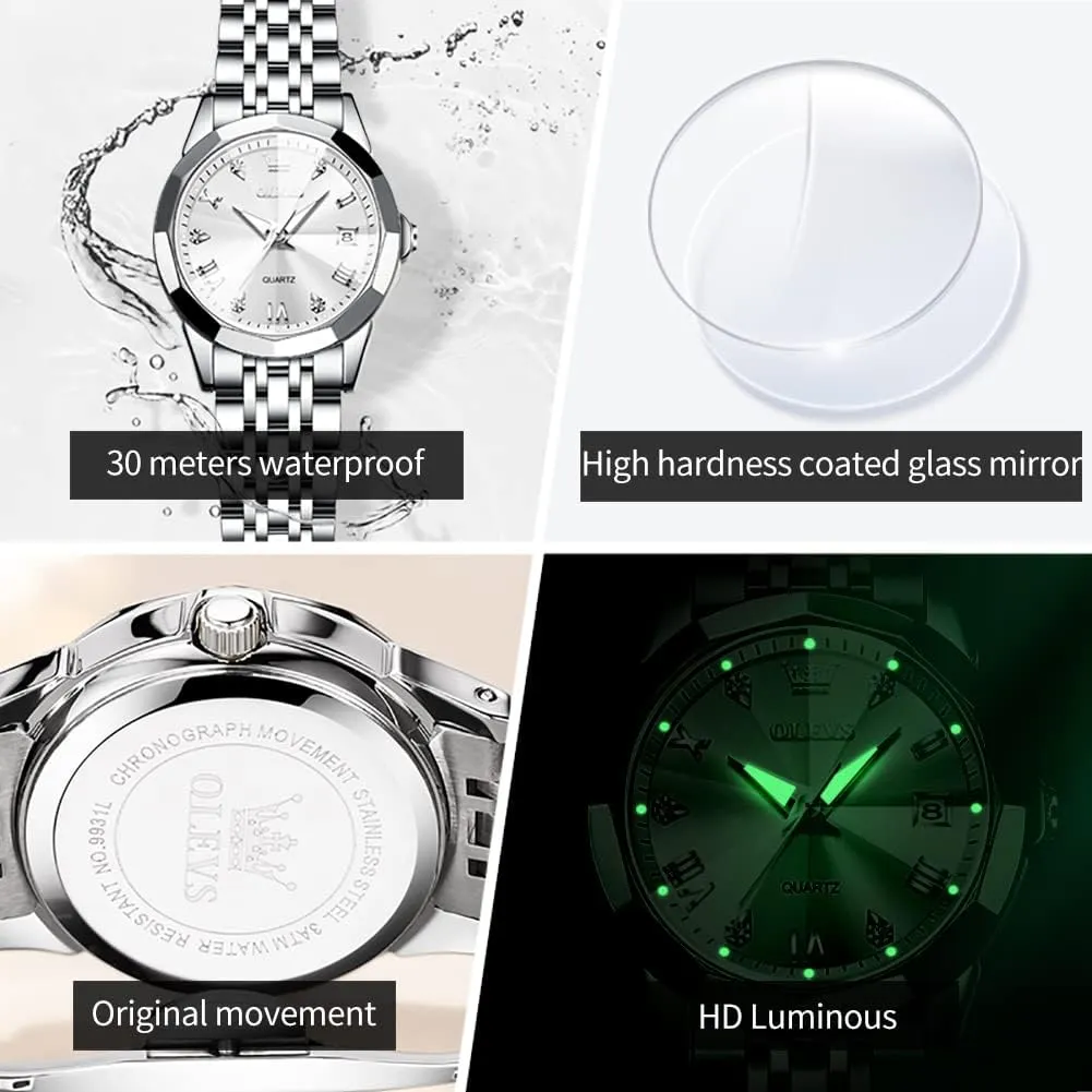 Quartz Ladies reschedule illustration chest hoof Watch OLEVS Women's Wrist Watches, Small Wrist Stainless Steel Watch for Women, Fashion Dress Analog 