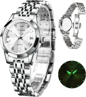 Quartz Ladies reschedule illustration chest hoof Watch OLEVS Women's Wrist Watches, Small Wrist Stainless Steel Watch for Women, Fashion Dress Analog 