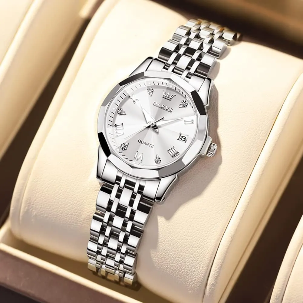 Quartz Ladies reschedule illustration chest hoof Watch OLEVS Women's Wrist Watches, Small Wrist Stainless Steel Watch for Women, Fashion Dress Analog 