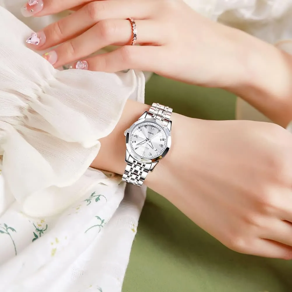 Quartz Ladies reschedule illustration chest hoof Watch OLEVS Women's Wrist Watches, Small Wrist Stainless Steel Watch for Women, Fashion Dress Analog 