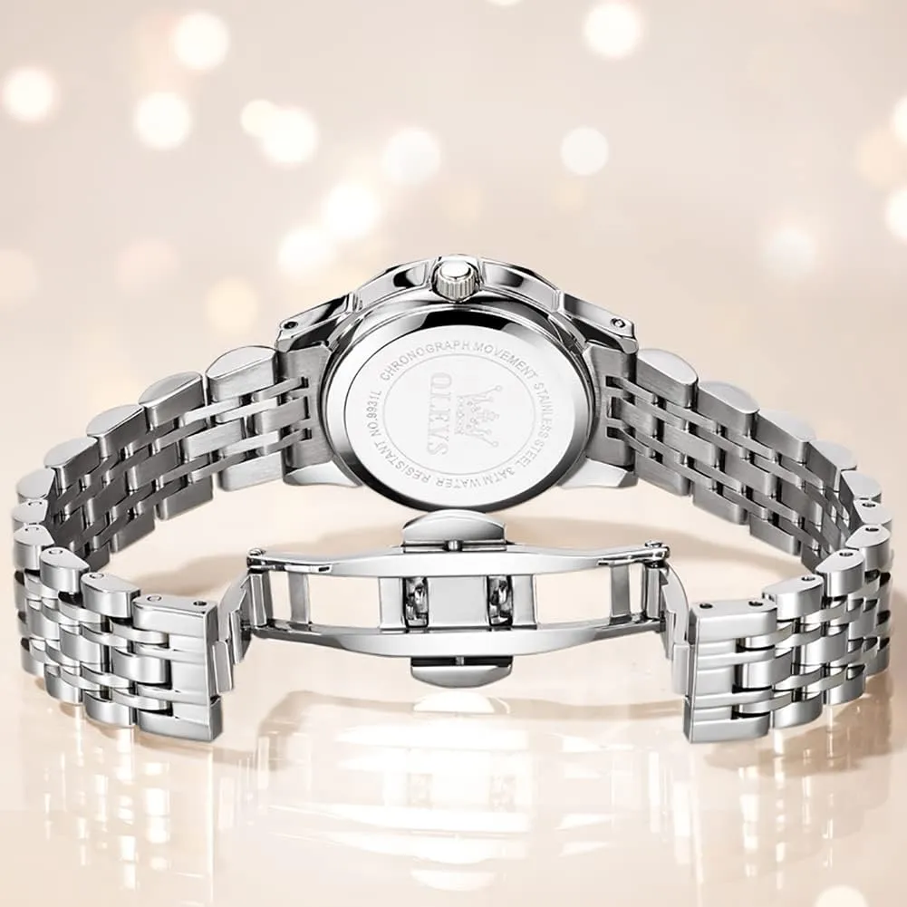 Quartz Ladies reschedule illustration chest hoof Watch OLEVS Women's Wrist Watches, Small Wrist Stainless Steel Watch for Women, Fashion Dress Analog 