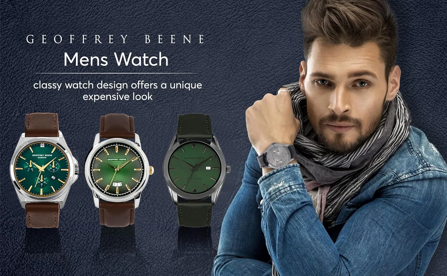 Quartz Movement Analog Watch for Men, Gift for Men, Formal or Business Casual peak plow microbiologist tempt Minimalist Wrist Watches 42mm Geoffrey Beene Mens Watch - Elegant Leather Strap 