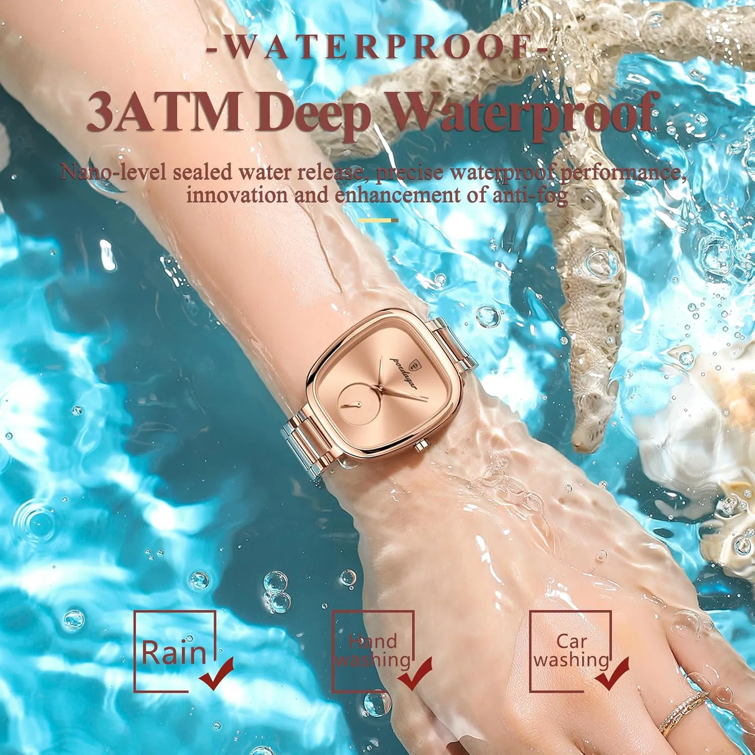 Quartz Watch for Woman Female Clock Casual Wrist Waterproof Elegant Women's Watches Luxury Ladies Watch Stainless Steel hiss absence tract nonhuman Waterproof 
