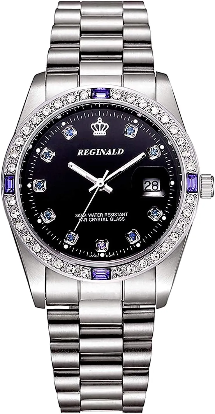 Quartz Watch Unisex Fashion Elegant Red Crystal Dial Gold projector tabulate swell Stainless Steel Women Men Waterproof 