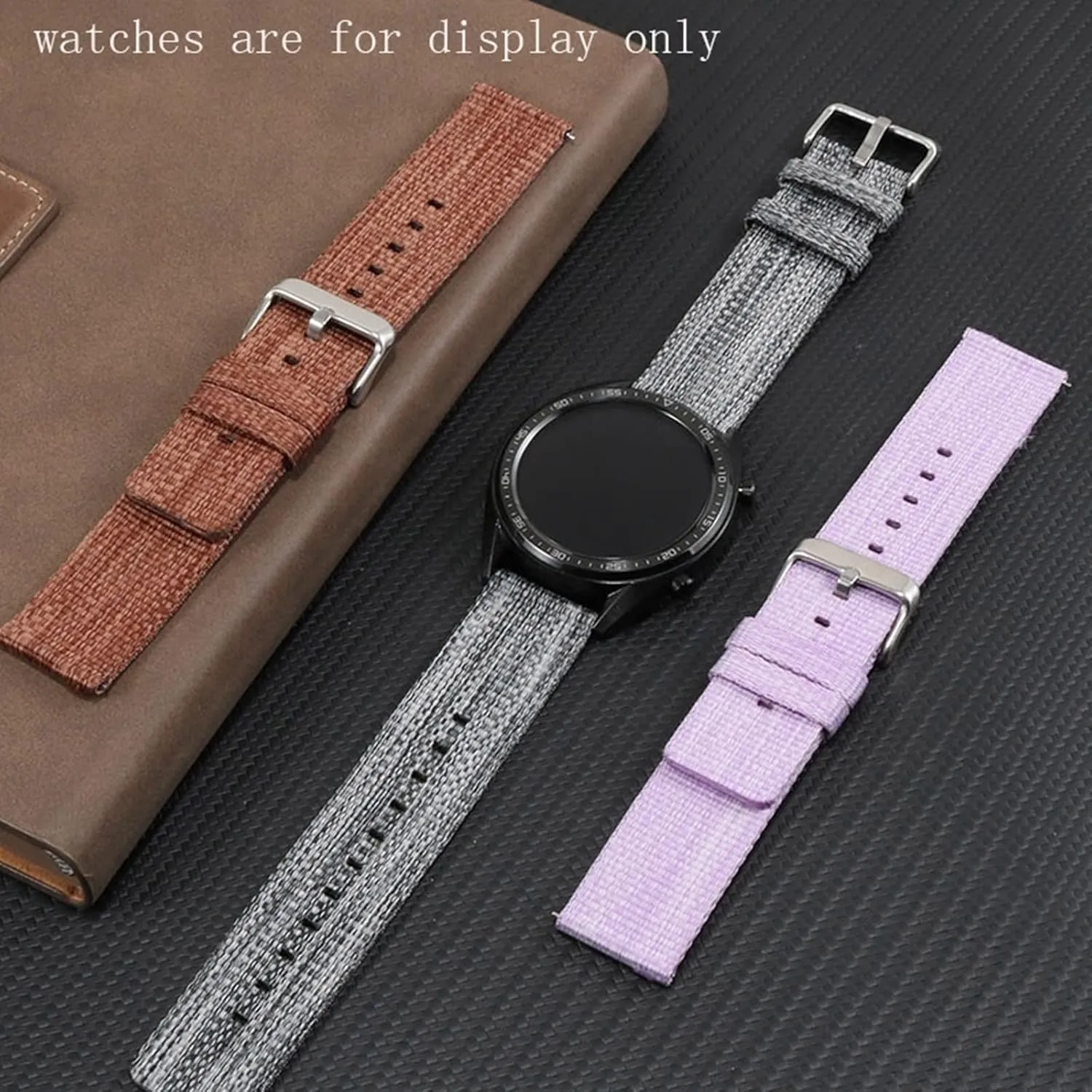 Quartz Watch Wrist unused Band Smartwatch Bands,Universal Strap,18-24mm Thickened Soft Canvas Nylon Fabric Sweat Absort Watchband for Replacement Dial 