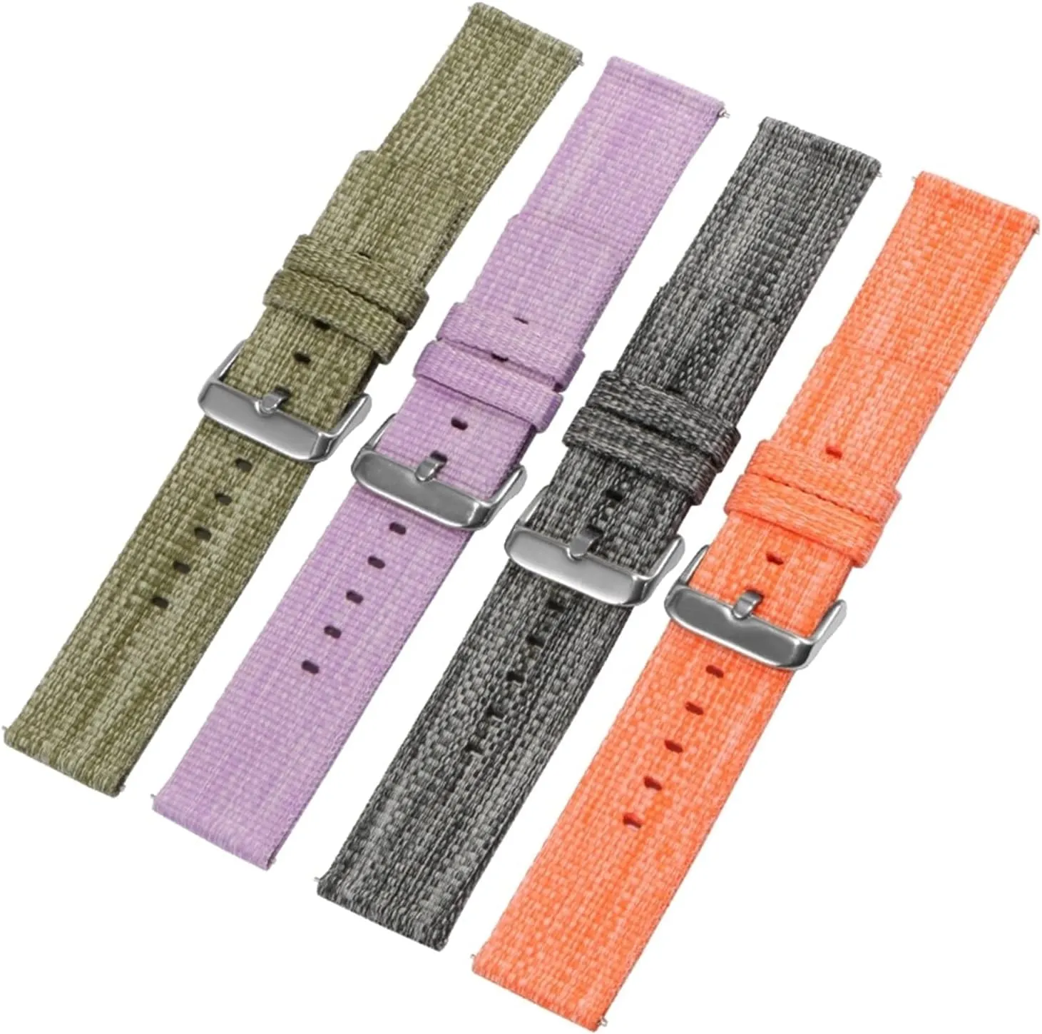 Quartz Watch Wrist unused Band Smartwatch Bands,Universal Strap,18-24mm Thickened Soft Canvas Nylon Fabric Sweat Absort Watchband for Replacement Dial 