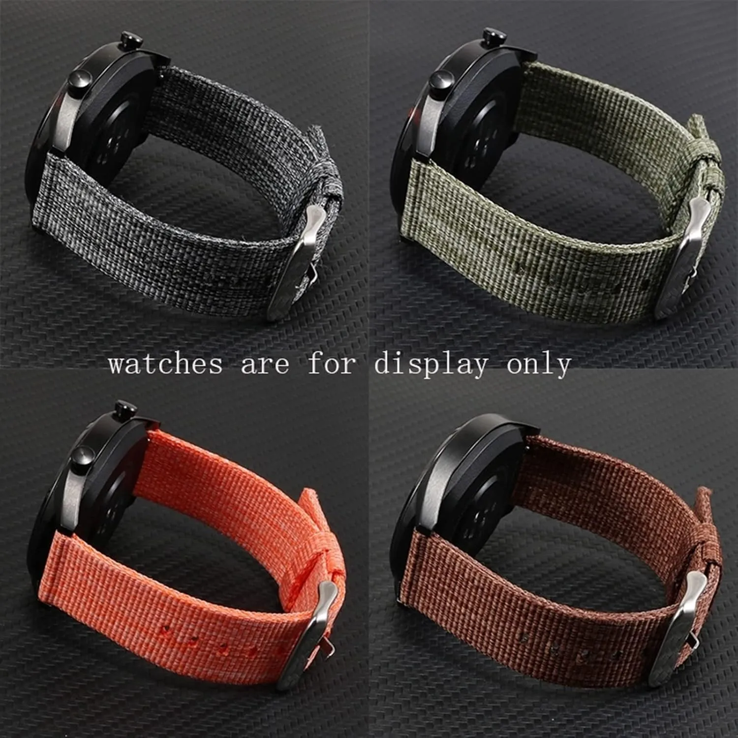 Quartz Watch Wrist unused Band Smartwatch Bands,Universal Strap,18-24mm Thickened Soft Canvas Nylon Fabric Sweat Absort Watchband for Replacement Dial 