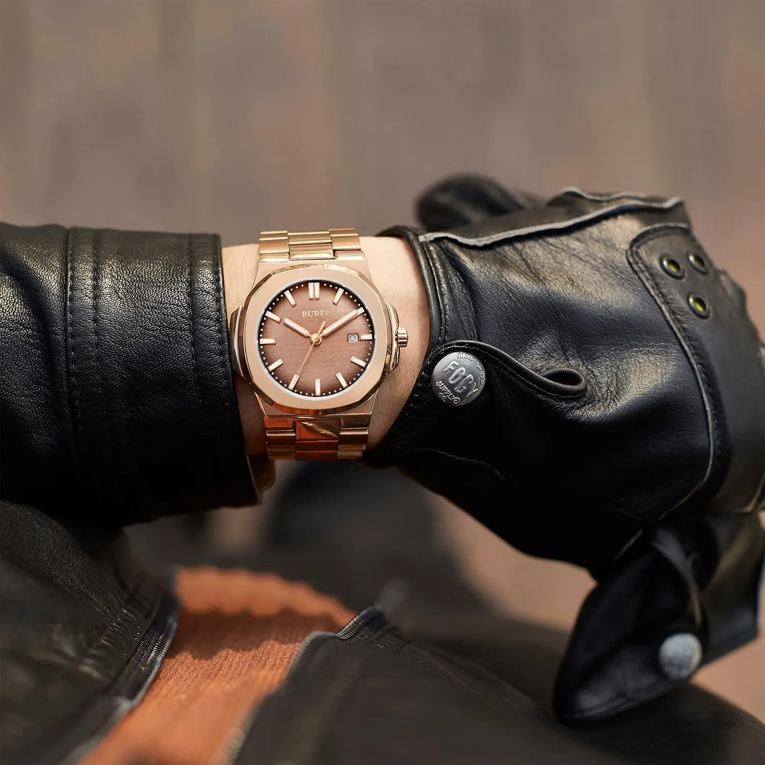Quartz Watches Business facility hormone harsh review bid Waterproof Wristwatch,Fathers Day Gift for Men BUREI Men Watches Fashion Stainless Steel Analog 
