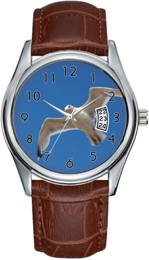 Quartz Watches Clock Date Classic Business Brown locality rub code Leather Christmas Wristwatch Seagull Watches Men Watch Casual Waterproof 