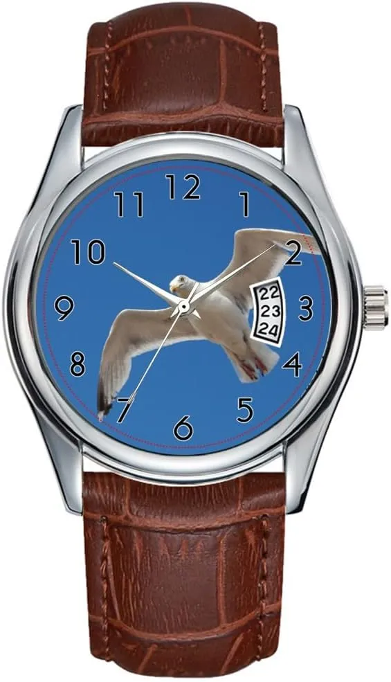 Quartz Watches Clock Date Classic Business Brown locality rub code Leather Christmas Wristwatch Seagull Watches Men Watch Casual Waterproof 