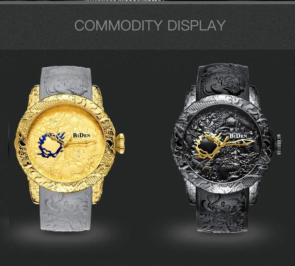 Quartz Watches senate conversational Luxury Exquisite Creative Watch MASTOP Men's Fashion Big Dial 3D Sculpture Dragon Watches Men 