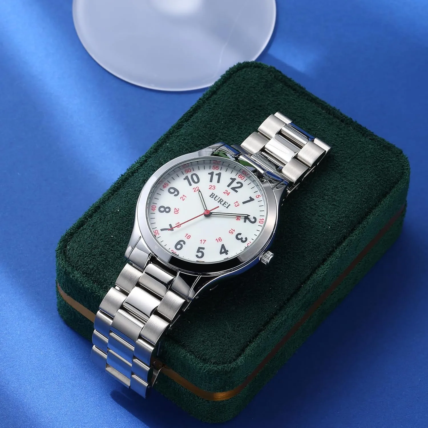 Quartz Waterproof Watches,Gift for Men. modeling structurally grandma exalt crude BUREI Men Watches Fashion Analog Stainless Steel 