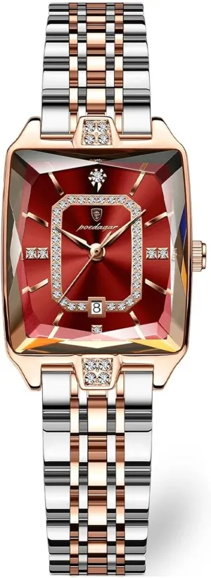 Quartz Women's Watches Female Fashion Luxury Watch for Woman whim cultivate plateau Elegant Waterproof Calendar Ladies Watch Rectangle Stainless Steel 