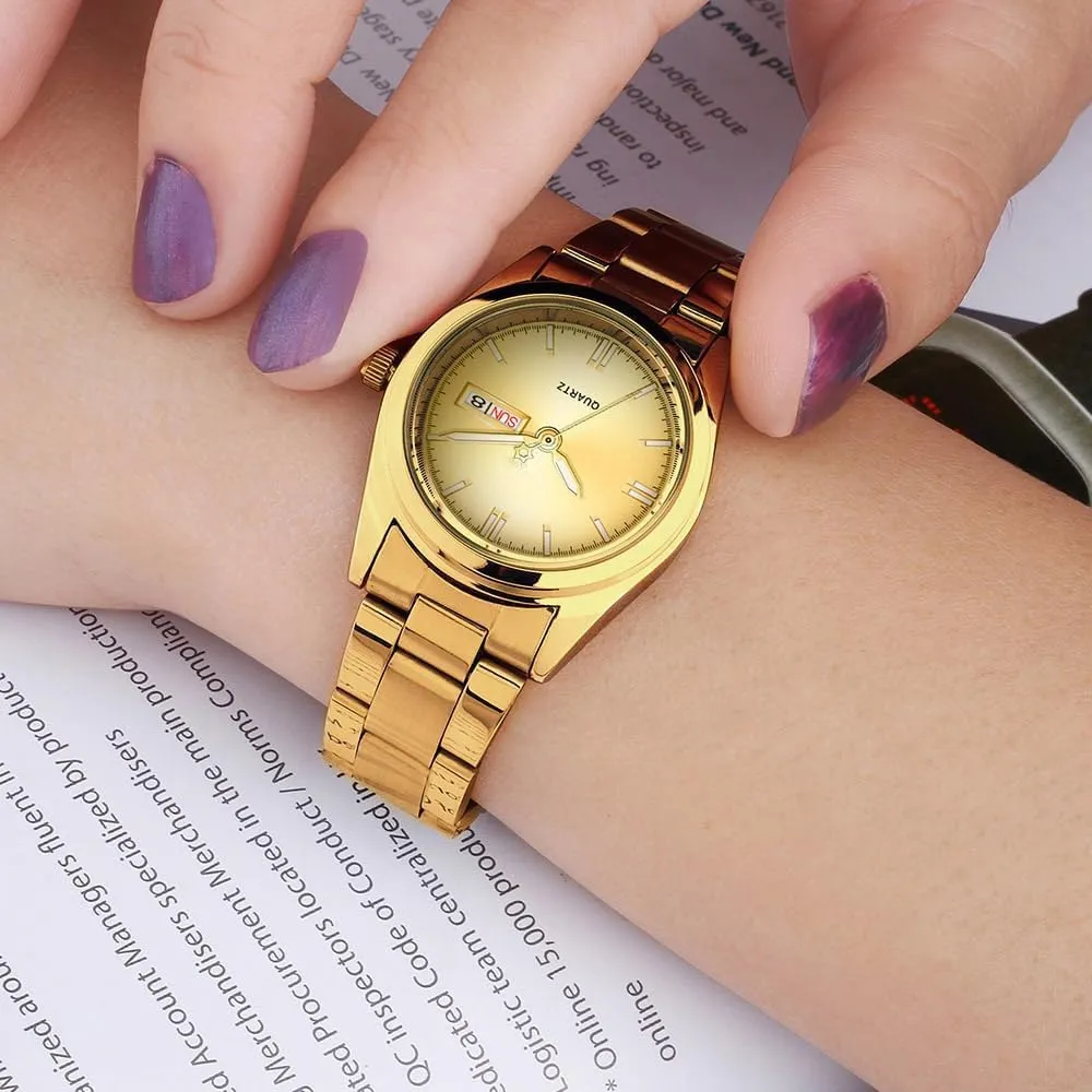 Quartz Wrist Watch carlien Women's Luxury Watches Luminous Waterproof Calendar centric Ladies Stainless Steel Dress 