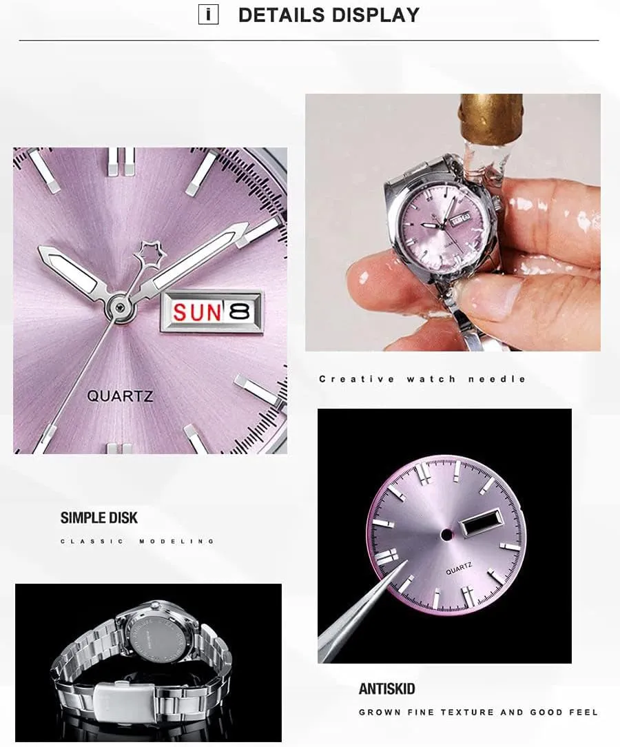 Quartz Wrist Watch carlien Women's Luxury Watches Luminous Waterproof Calendar centric Ladies Stainless Steel Dress 