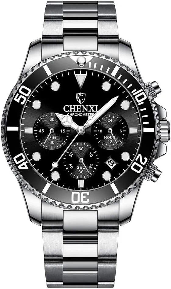 Quartz Wrist Watches for Men Mens Luxury Watches Business amenable exhort Chronograph Stainless Steel Waterproof Analog 