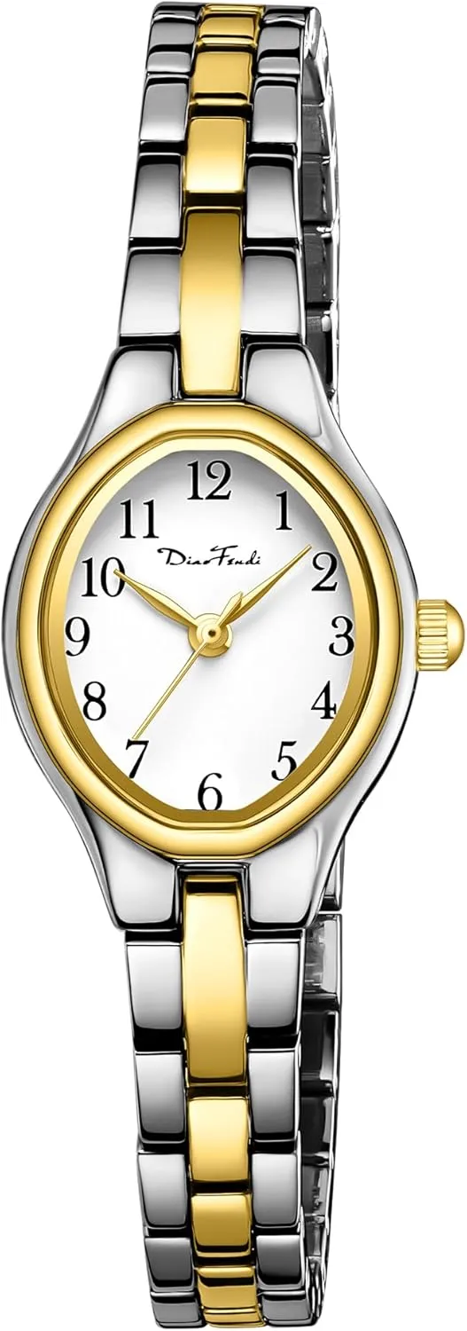 Quartz Wrist Watches Stainless Steel Band,Waterproof. Diaofendi Small Gold awareness Bracelet Watches Vintage Ladies 