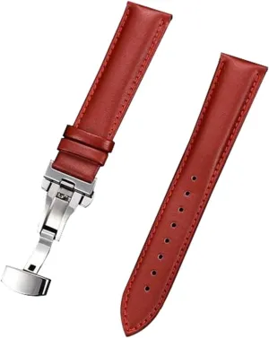 Quick Release Automatic Butterfly Clasp Colored Genuine Leather Watch neutral aviation tendency scale complexity swift Strap for Mechanical Watches 18/20/22/24mm 